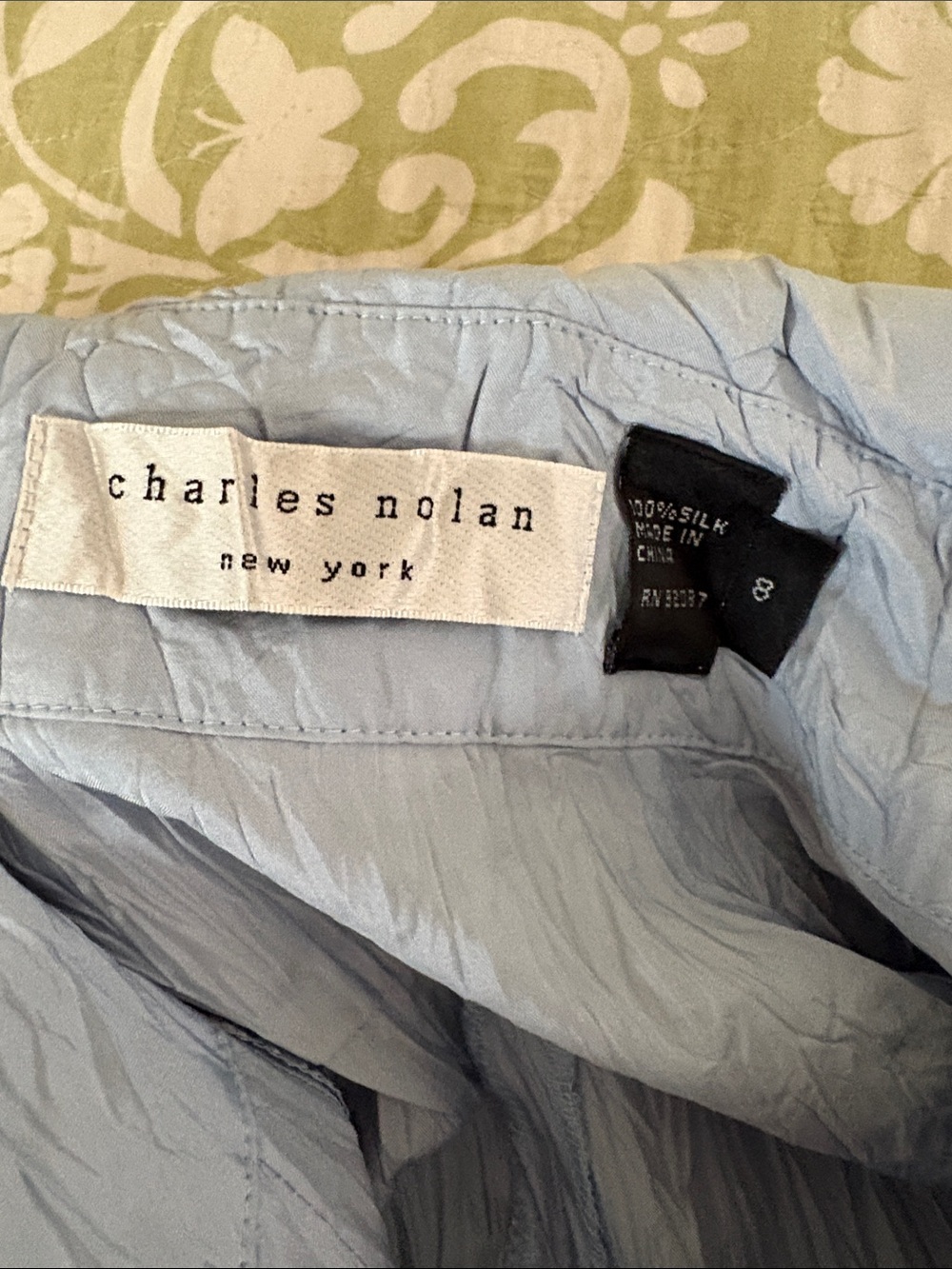 Charles Nolan Button front 100% crinkle silk dress with pockets. Size 8 - Picture 6 of 9